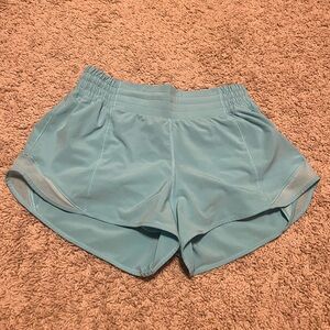 lululemon hotty hot high rise shorts 2.5 ice blue